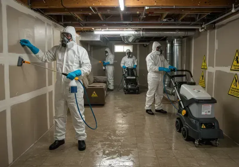 Basement Moisture Removal and Structural Drying process in Hebron, CT